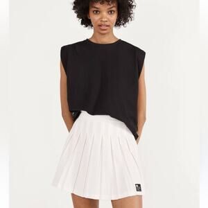 Bershka White Pleated Tennis Skirt Size Large